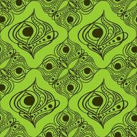 seamless tile pattern of abstract geometric green elements on olive background, texture, design photo