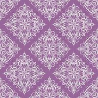 seamless graphic pattern, tile with abstract geometric white ornament on purple background, texture, design photo