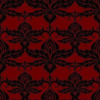 seamless symmetrical pattern of abstract black elements on a burgundy background, texture, design photo
