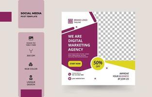 digital marketing agency social media post template Free Vector