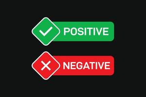 diseño de marca de verificación negativa positiva. vector