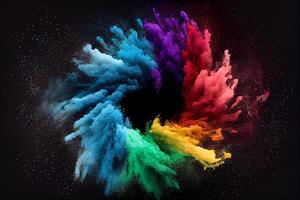 colorful rainbow holi photo