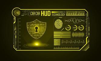 Modern HUD Technology Screen Background with padlock vector