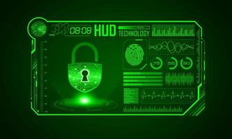 fondo de pantalla de tecnología hud moderna con candado vector