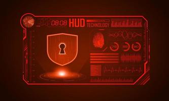 Modern HUD Technology Screen Background with padlock vector