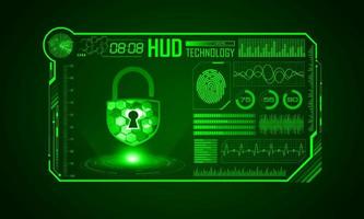 Modern HUD Technology Screen Background with padlock vector