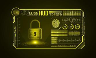 Modern HUD Technology Screen Background with padlock vector