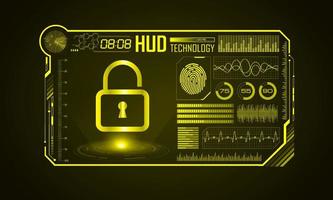 Modern HUD Technology Screen Background with padlock vector