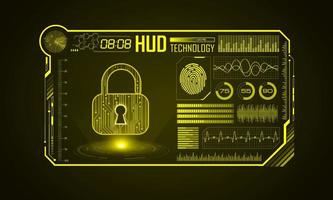 Modern HUD Technology Screen Background with padlock vector