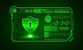 fondo de pantalla de tecnología hud moderna con candado vector