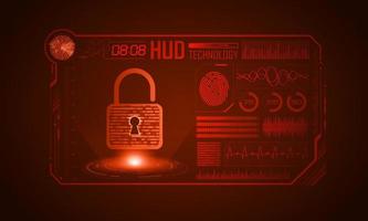 Modern HUD Technology Screen Background with padlock vector