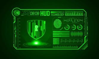 Modern HUD Technology Screen Background with padlock vector