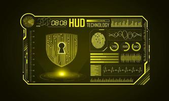 Modern HUD Technology Screen Background with padlock vector