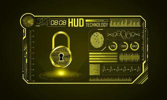 Modern HUD Technology Screen Background with padlock vector