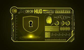 Modern HUD Technology Screen Background with padlock vector