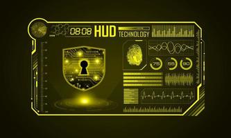 Modern HUD Technology Screen Background with padlock vector