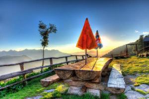 Balcony in the mountains photo