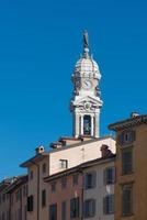 Bell tower of S. Alexander In Bergamo Lombadria Italy photo