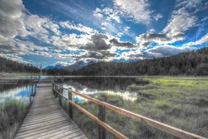 pier on lake photo