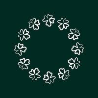 Clover circle frame. Shamrock wreath decor. Plant banner, place for text. St.Patrick 's Day. vector