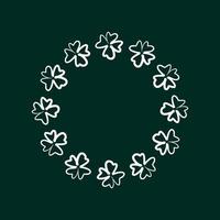 Clover circle frame. Shamrock wreath decor. Plant banner, place for text. St.Patrick 's Day. vector