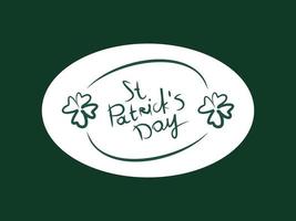 St. Patrick's Day lettering. March 17. Text typography for postcard, banner, poster. Clover brush drawing vector