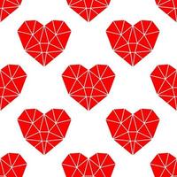Heart polygon seamless pattern. Valentine's day pattern. Love wallpaper paper, textiles. vector