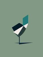 Cubism Tree in the style of minimalism. Abstract surreal tree isolated. vector