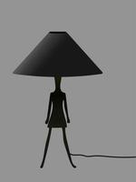 Humanized table lamp in the form of a woman isolated vector