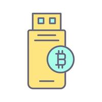Bitcoin Usb Device Vector Icon