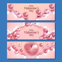 Set of Valentine Banner vector