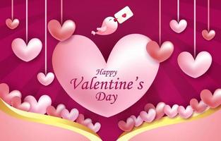 Valentine Background with Heart Shaped Element vector