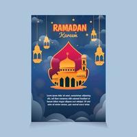 plantilla de póster de ramadán kareem vector