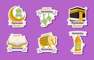 Set of Ramadan Sticker vector