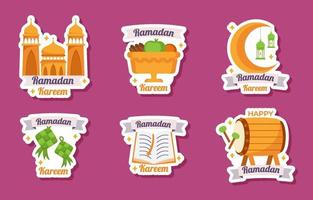 Set of Ramadan Sticker vector