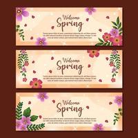 conjunto de hermosas pancartas de primavera vector