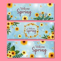 conjunto de hermosas pancartas de primavera vector