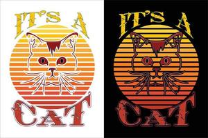 diseño de camiseta de gato. es un diseño de camiseta de gato. vector