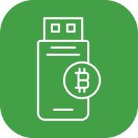 Bitcoin Usb Device Vector Icon