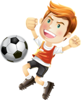 campeón de fútbol infantil con el personaje de dibujos animados del trofeo de los ganadores. png