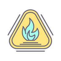 icono de vector de fuego de precaución