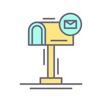 icono de vector de caja de correo