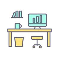 Office Desk Vector Icon