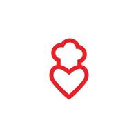 cooking love flat icon logo design vector