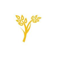 yellow wheat sheaf logo design vector