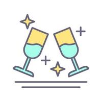 Two Glasses Romantic Vector Icon