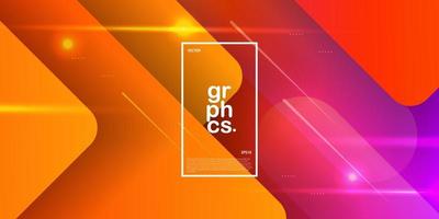 Cool design bright purple and colorful orange square curved overlap geometric vector background layer on bright background. Eps10 vector