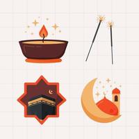 Islamic Ramadan Element Collections in Flat Illustration vector