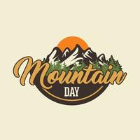 Letter of Mountain Day nature emblem template background vector