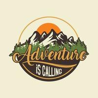 Adventure Is Calling letter nature emblem vector